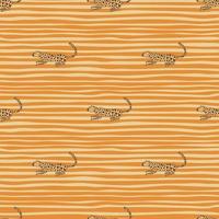 modello senza cuciture del ghepardo di doodle. carta da parati infinita di leopardo carino disegnato a mano. sfondo di animali selvatici. vettore