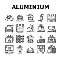 icone di raccolta di produzione di alluminio impostare il vettore