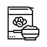 illustrazione vettoriale dell'icona della linea del pacchetto di cereali avena