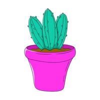 insieme variopinto dell'illustrazione di doodle del cactus. vettore