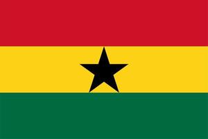 bandiera del ghana, illustrazione vettoriale della bandiera del ghana