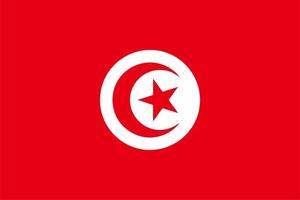 bandiera della tunisia, illustrazione vettoriale della bandiera della tunisia