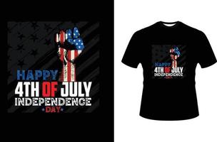 design della maglietta del giorno dell'indipendenza degli Stati Uniti vettore