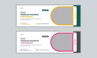 banner web per conferenze webinar aziendali moderne o modello di copertina per post sui social media. vettore
