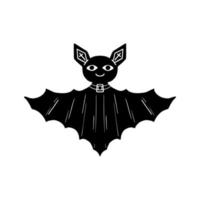 illustrazione carina di pipistrello in stile doodle disegnato a mano. elemento di halloween divertente. illustrazione vettoriale. vettore