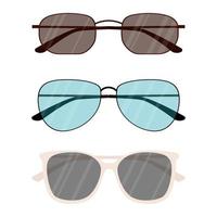 occhiali da sole colorati alla moda con lenti da sole. collezione di occhiali da sole da donna vettore