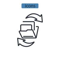 icone di condivisione file simbolo elementi vettoriali per il web infografica