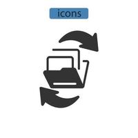 icone di condivisione file simbolo elementi vettoriali per il web infografica