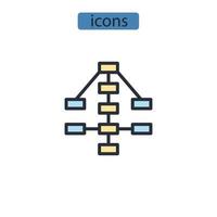 icone dell'albero decisionale simbolo elementi vettoriali per il web infografico