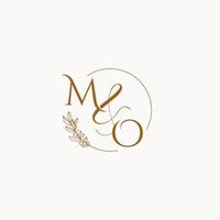 mo logo monogramma iniziale del matrimonio vettore