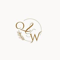logo del monogramma iniziale del matrimonio qw vettore