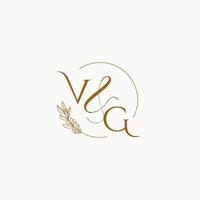 logo del monogramma iniziale del matrimonio vg vettore