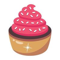 un'icona del design piatto cupcake vettore