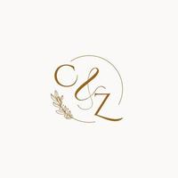 cz logo monogramma iniziale del matrimonio vettore