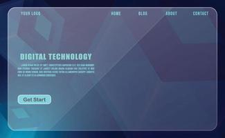 concetto di tecnologia per modello di banner web o brochure, colore blu. vettore