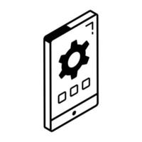 download dell'icona della linea delle impostazioni dell'app moderna vettore