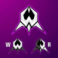 semplice lettera wr esport gaming logo illustrazione vettoriale