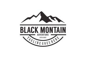 emblema del logo della montagna retrò vintage. illustrazione vettoriale retrò di avventura.
