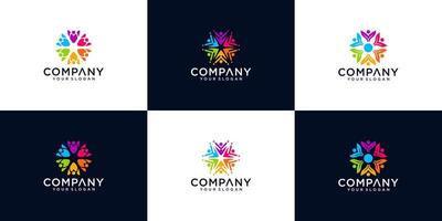 collezione di logo di persone creative colorate vettore