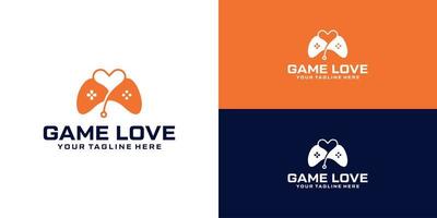 ispirazione per il design del logo del joystick e del cuore vettore