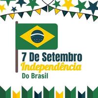 de independencia do brasil 7 settembre festa dell'indipendenza del brasil. modello di indipendenza del Brasile con decorazione a nastro e bandiera per il nostro modello di progettazione. vettore