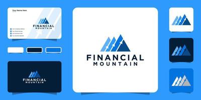 design del logo delle montagne con le frecce, logo per la finanza e la consulenza finanziaria vettore