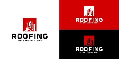 design del logo del tetto e dell'edificio, edifici, case e appartamenti