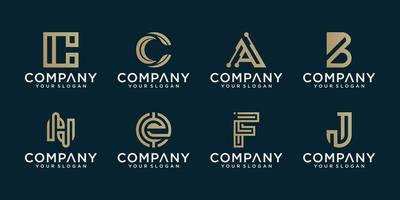 collezione di logo monogramma con concetto dorato vettore