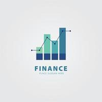 icona vettoriale del modello di progettazione del logo del grafico finanziario, logo illustrativo semplice per la società finanziaria. sfondo grigio bianco
