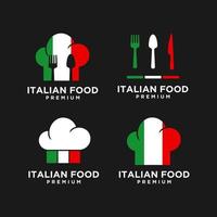 set di illustrazione del design del logo vettoriale di cibo italiano