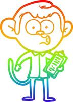 arcobaleno gradiente disegno cartone animato venditore scimmia vettore