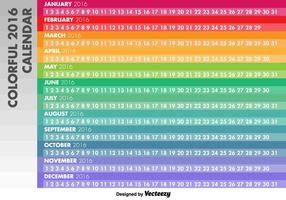 Calendario lineare 2016 vettore