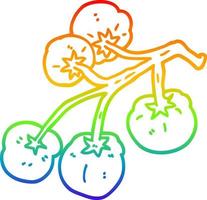arcobaleno gradiente disegno pomodori cartoni animati sulla vite vettore