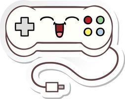 adesivo di un simpatico controller di gioco cartone animato vettore