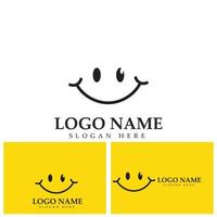 sorriso immagine vettoriale logo e illustrazione del simbolo modello di progettazione su sfondo giallo