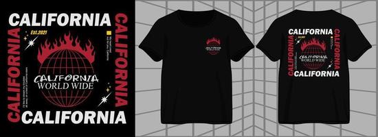 california in tutto il mondo, grafica estetica per abbigliamento creativo, per streetwear e design di t-shirt in stile urbano, felpe con cappuccio, ecc. vettore