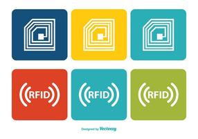 Set di icone colorate RFID vettore