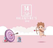 poster 14 febbraio cupido vettore