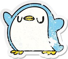 adesivo in difficoltà cartone animato kawaii di un simpatico pinguino vettore