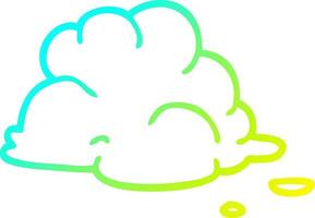 gradiente freddo disegno a tratteggio cartone animato soffici nuvole bianche vettore