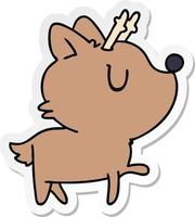 adesivo cartone animato di kawaii carino cervo vettore