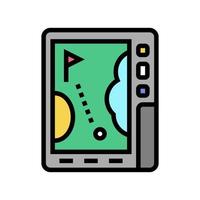illustrazione vettoriale dell'icona del colore del gioco di golf del dispositivo gps