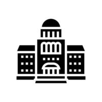 illustrazione vettoriale dell'icona del glifo dell'edificio del tribunale