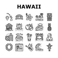 le icone del resort per le vacanze dell'isola di hawaii impostano il vettore