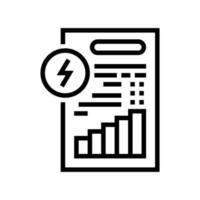 documento di fattura dell'illustrazione vettoriale dell'icona della linea di risparmio energetico