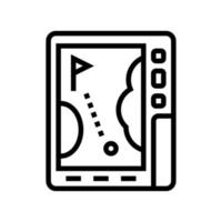 illustrazione vettoriale dell'icona della linea di gioco del golf del dispositivo gps