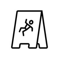 vettore icona pavimento scivoloso. illustrazione del simbolo del contorno isolato