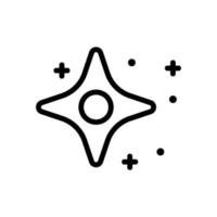 stella a quattro punte scintillante con cerchio all'interno dell'icona illustrazione del contorno vettoriale