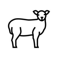 illustrazione vettoriale dell'icona della linea degli animali da allevamento domestico dell'agnello