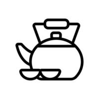 vettore dell'icona del tè cinese. illustrazione del simbolo del contorno isolato